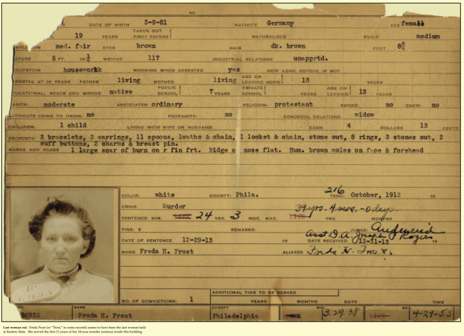 Prison Record of Frieda Trost