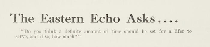 This is a photo of an article header saying "The Eastern Echo Asks...".