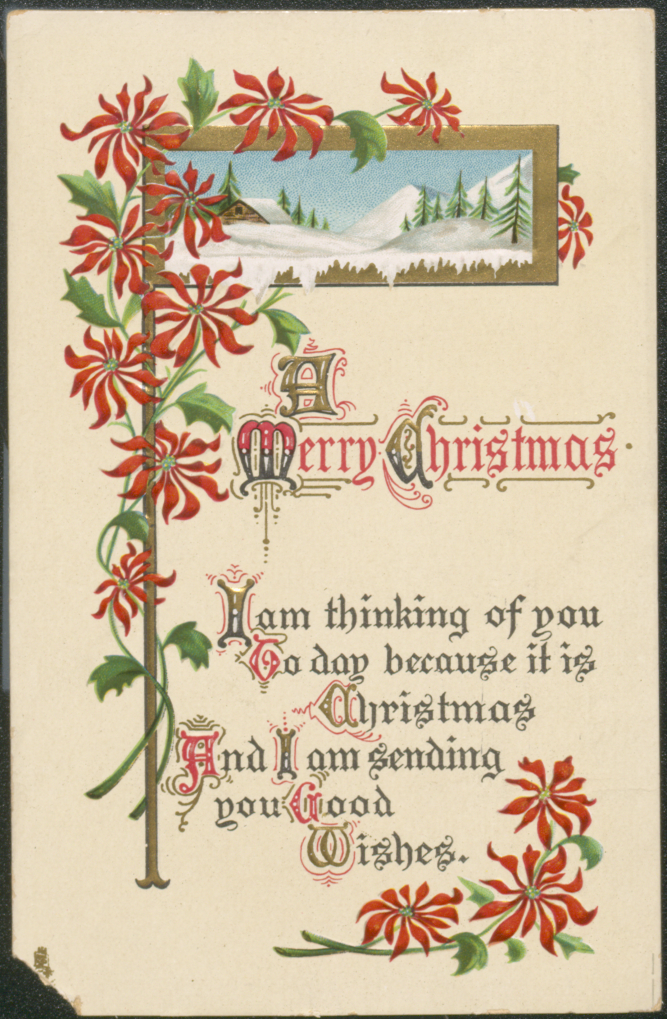 This is an image of a Christmas Card from 1913